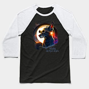 Solar Eclipse 2024 Texas Dog ing Solar Eclipse Baseball T-Shirt